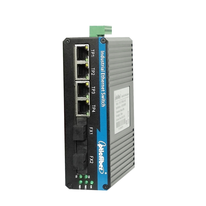 千兆2光4電工業級光纖收發器
